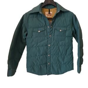 Vintage 70s 80s The North Face Quilted Puffer Green Jacket Brown Label Men's M